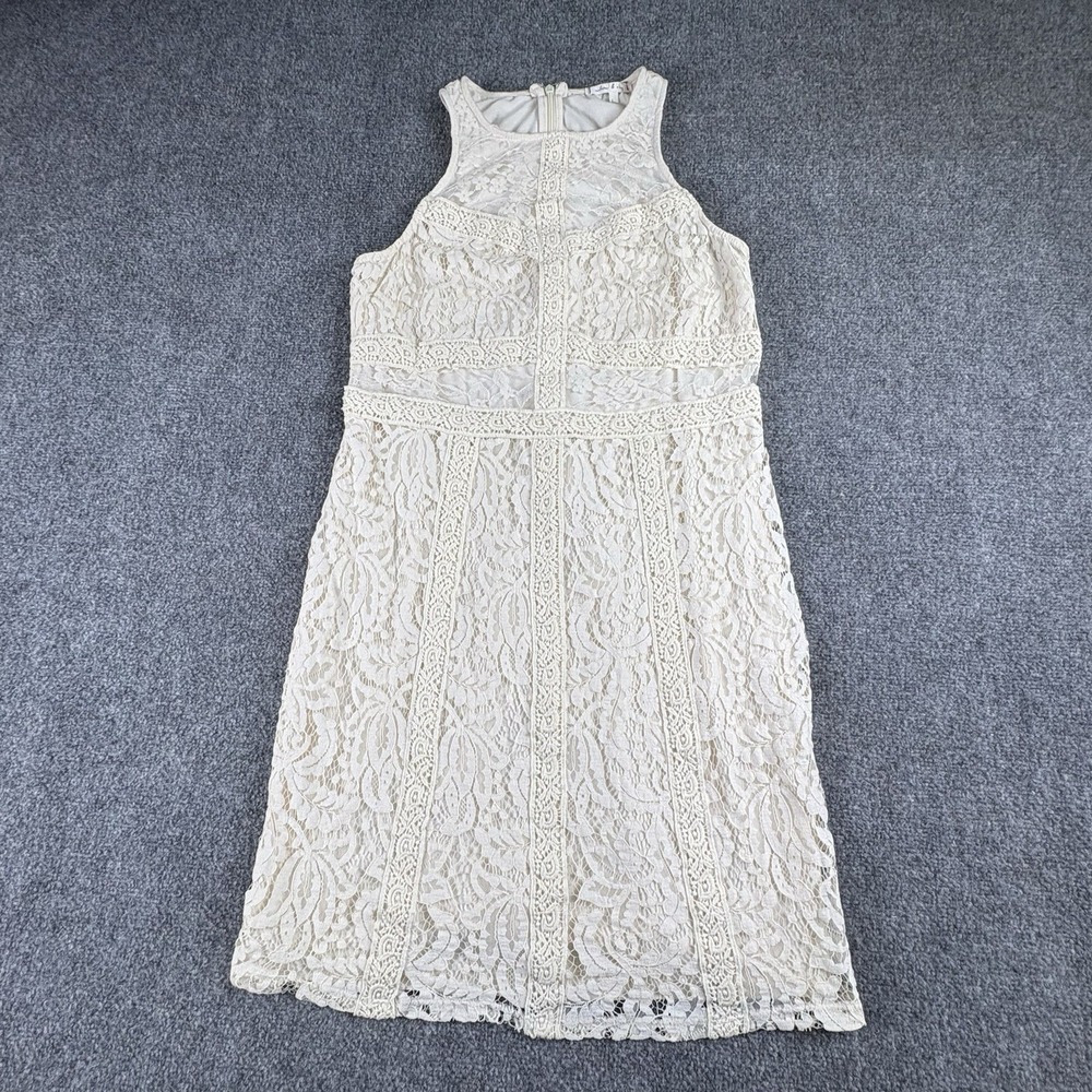 Willow & Clay Dress Women L Ivory Lace Crochet Boho Cottagecore Romantic Fairy